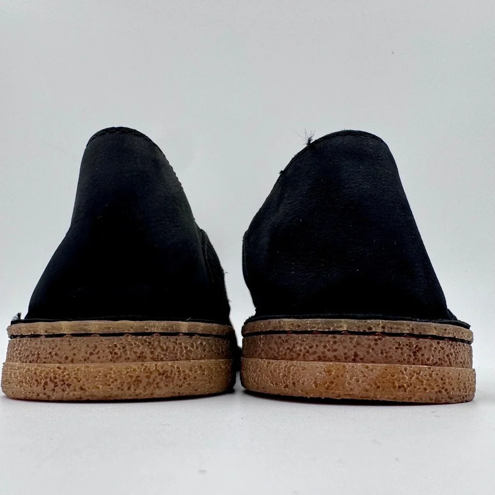 Born Mens Black Leather Slip On 12M Loafers Moc Toe Shoes Size‎ BM0000403